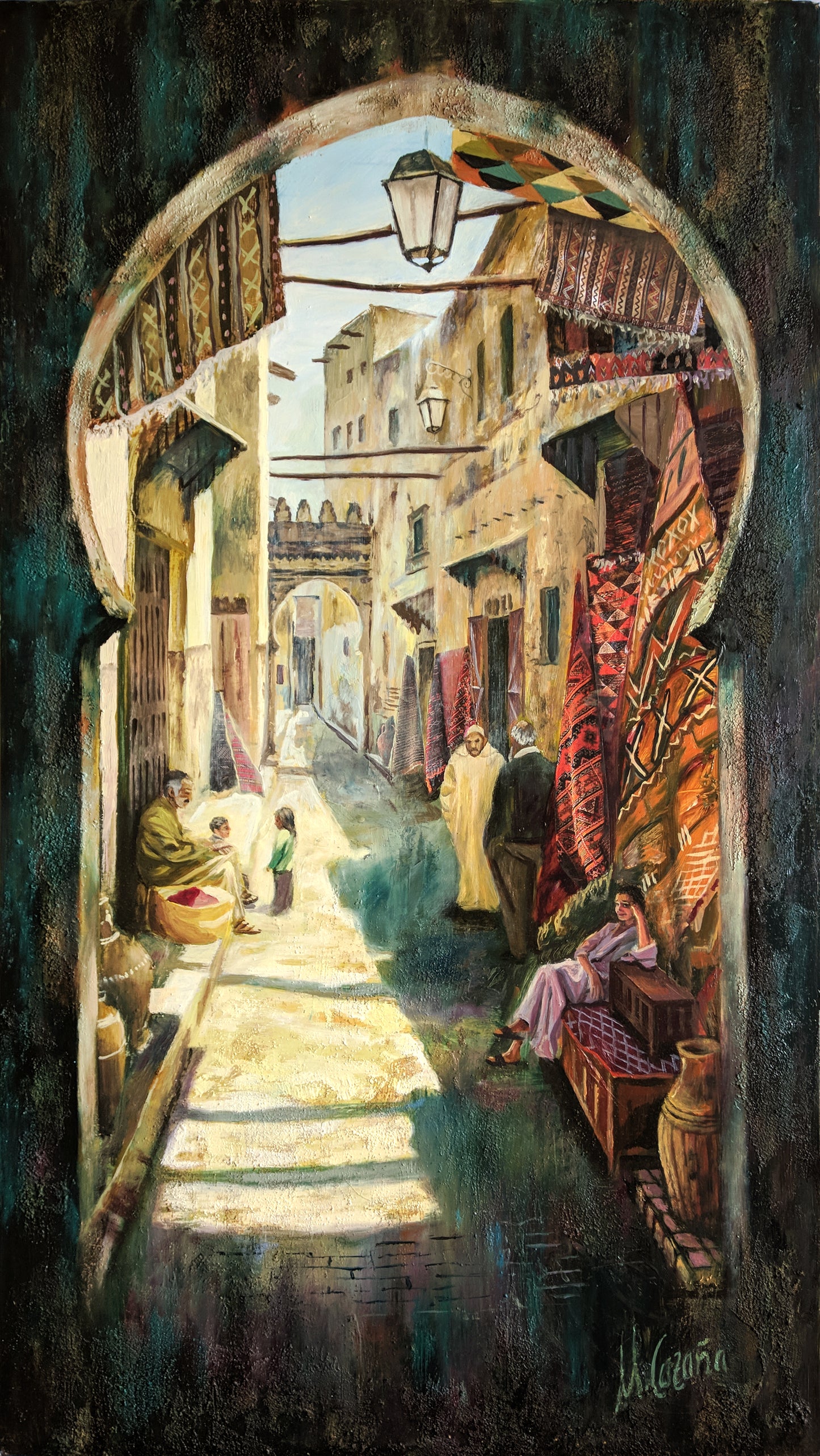 Fez flea market. Morocco - Canvas Print on stretcher bars