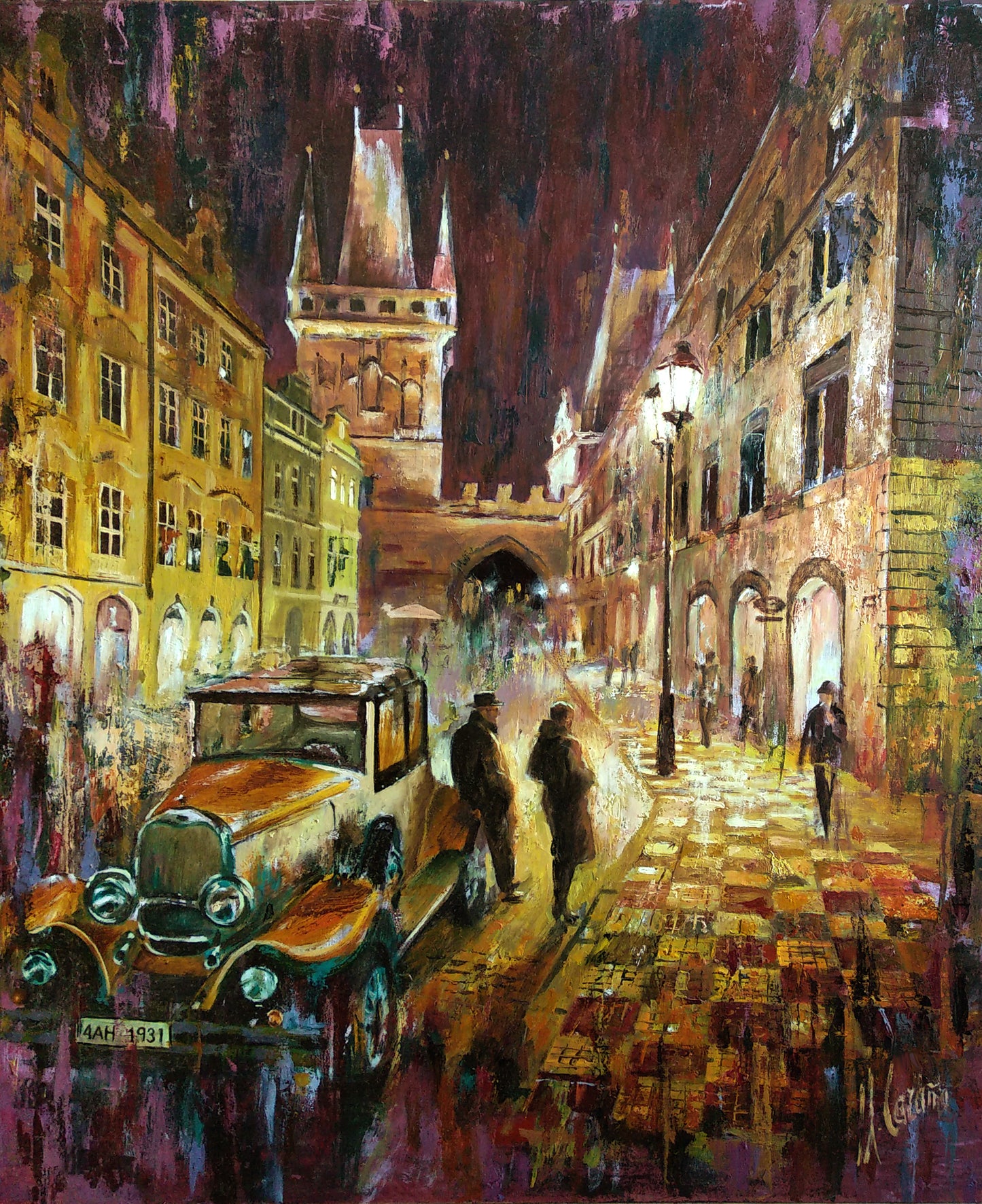 Midnight in Prague - Canvas Print on stretcher bars