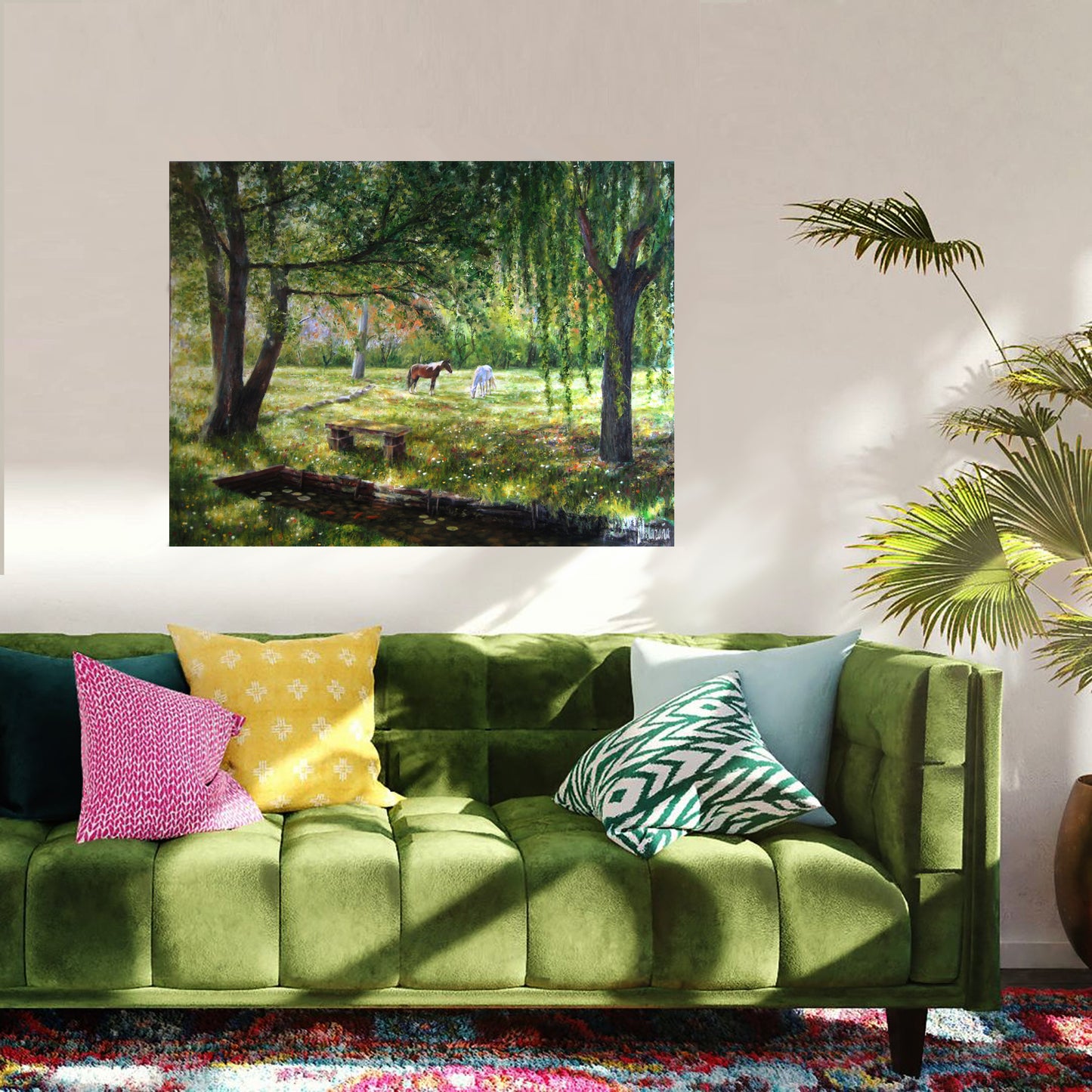 Landscape of Gerona - Canvas Print on stretcher bars