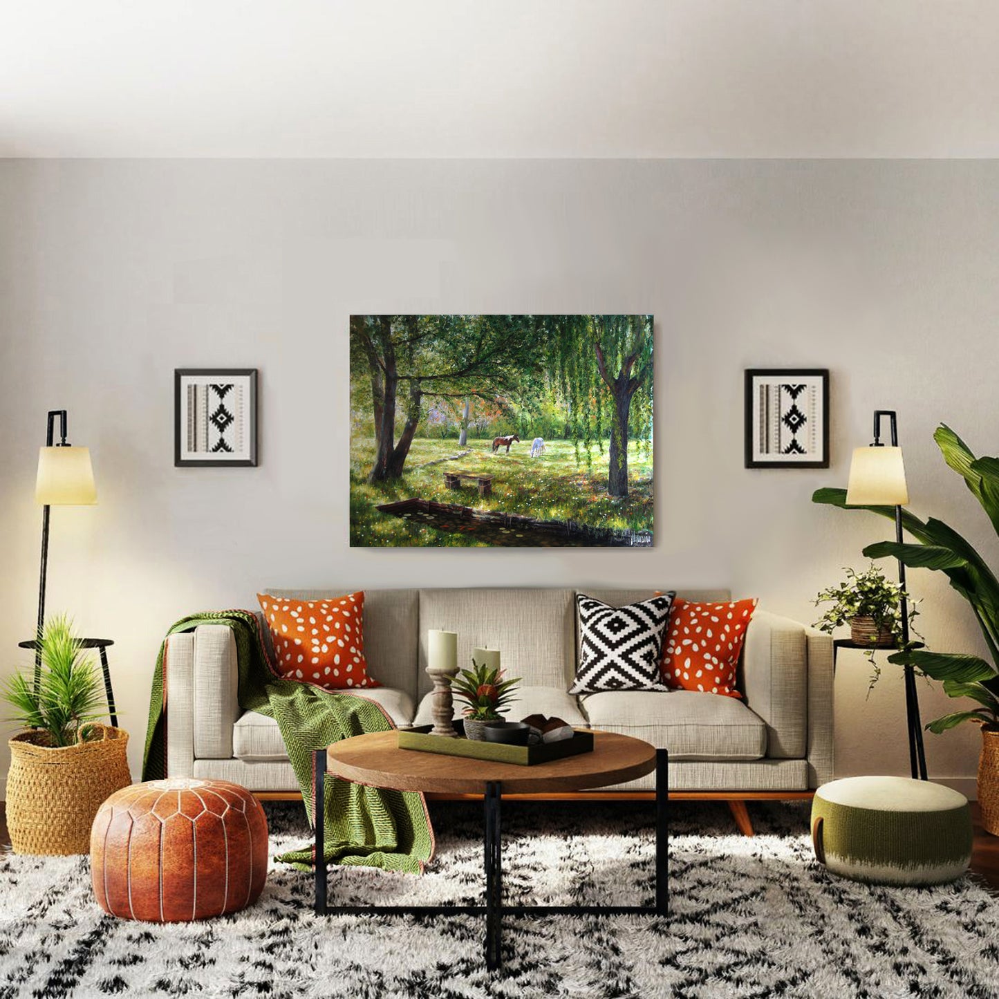 Landscape of Gerona - Canvas Print on stretcher bars