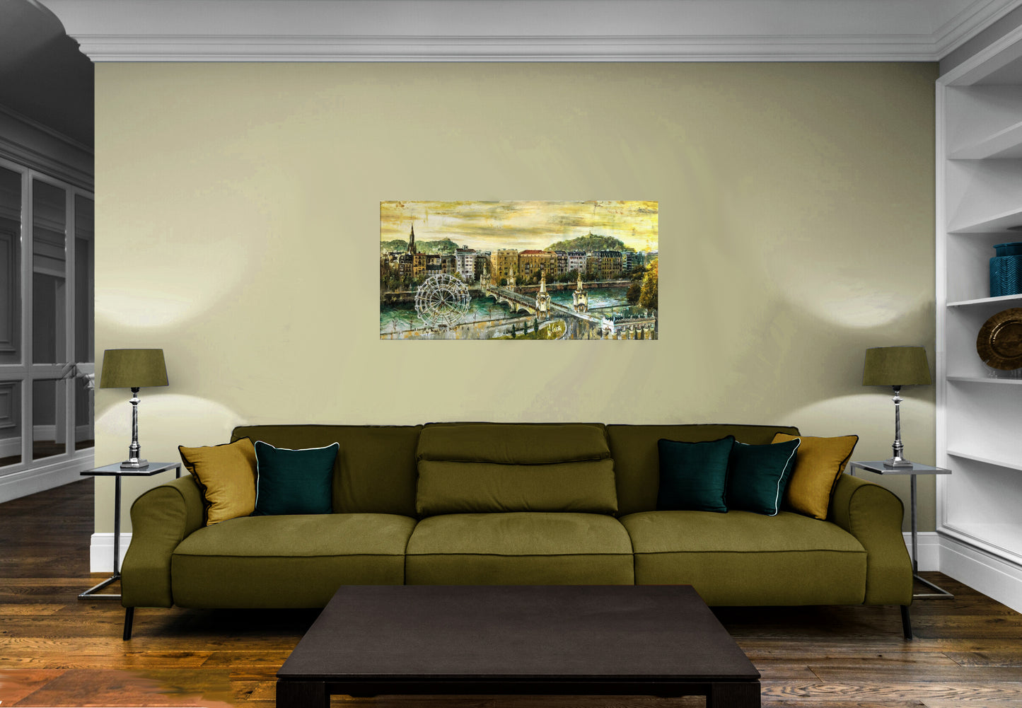 Panoramic view of Donosti - San Sebastian - Canvas Print on stretcher bars