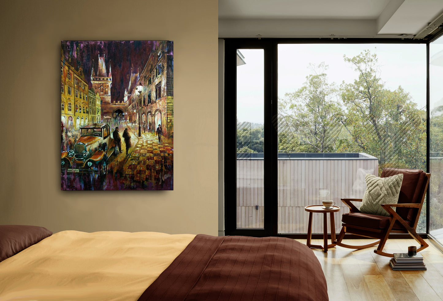 Midnight in Prague - Canvas Print on stretcher bars